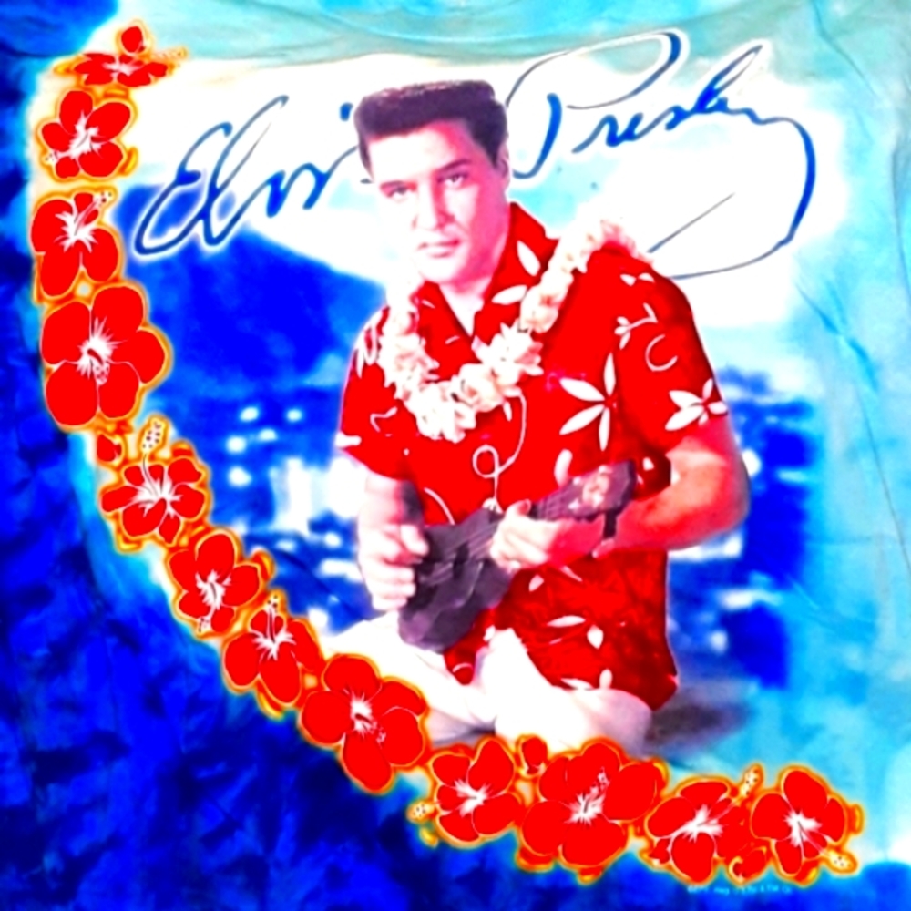 Elvis Presley "Blue Hawaii" Liquid Blue tshirt,vintage but new/old store stock